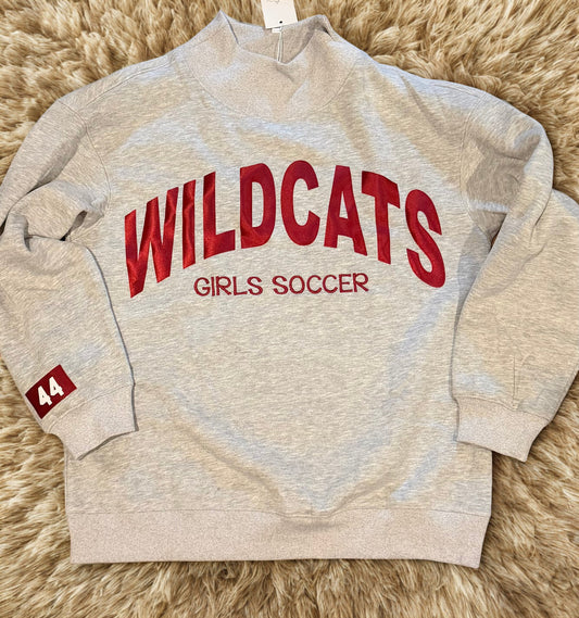 Mockneck with Stitched Wording underneath