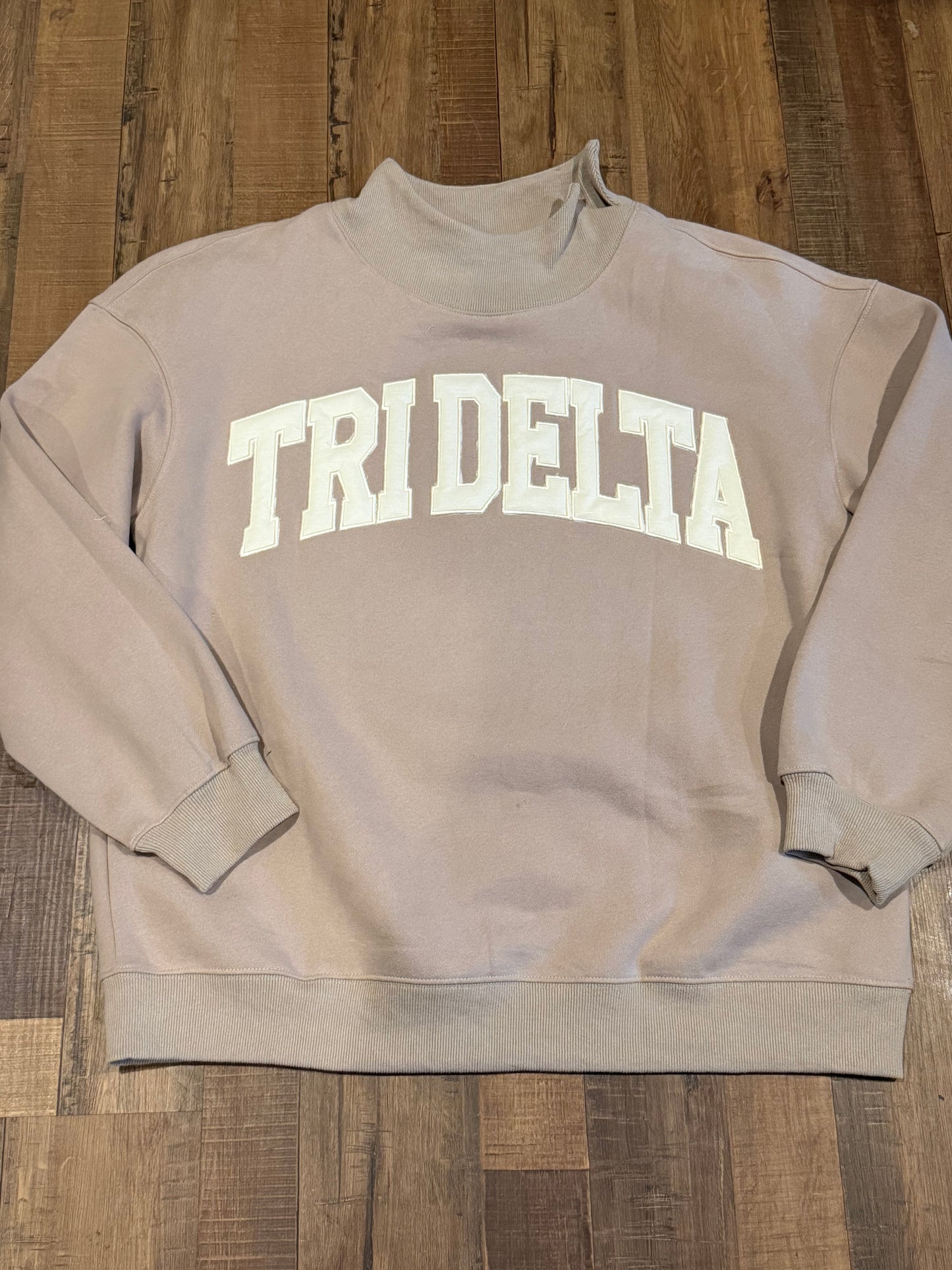 Mock Neck Appliqued Sweatshirt
