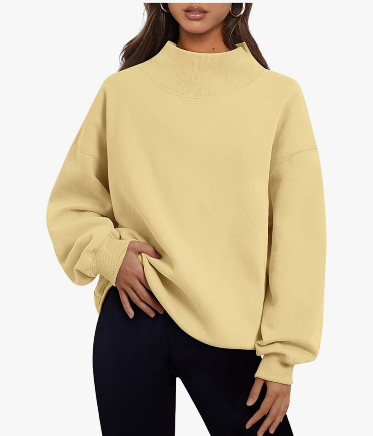 Mock Neck Appliqued Sweatshirt