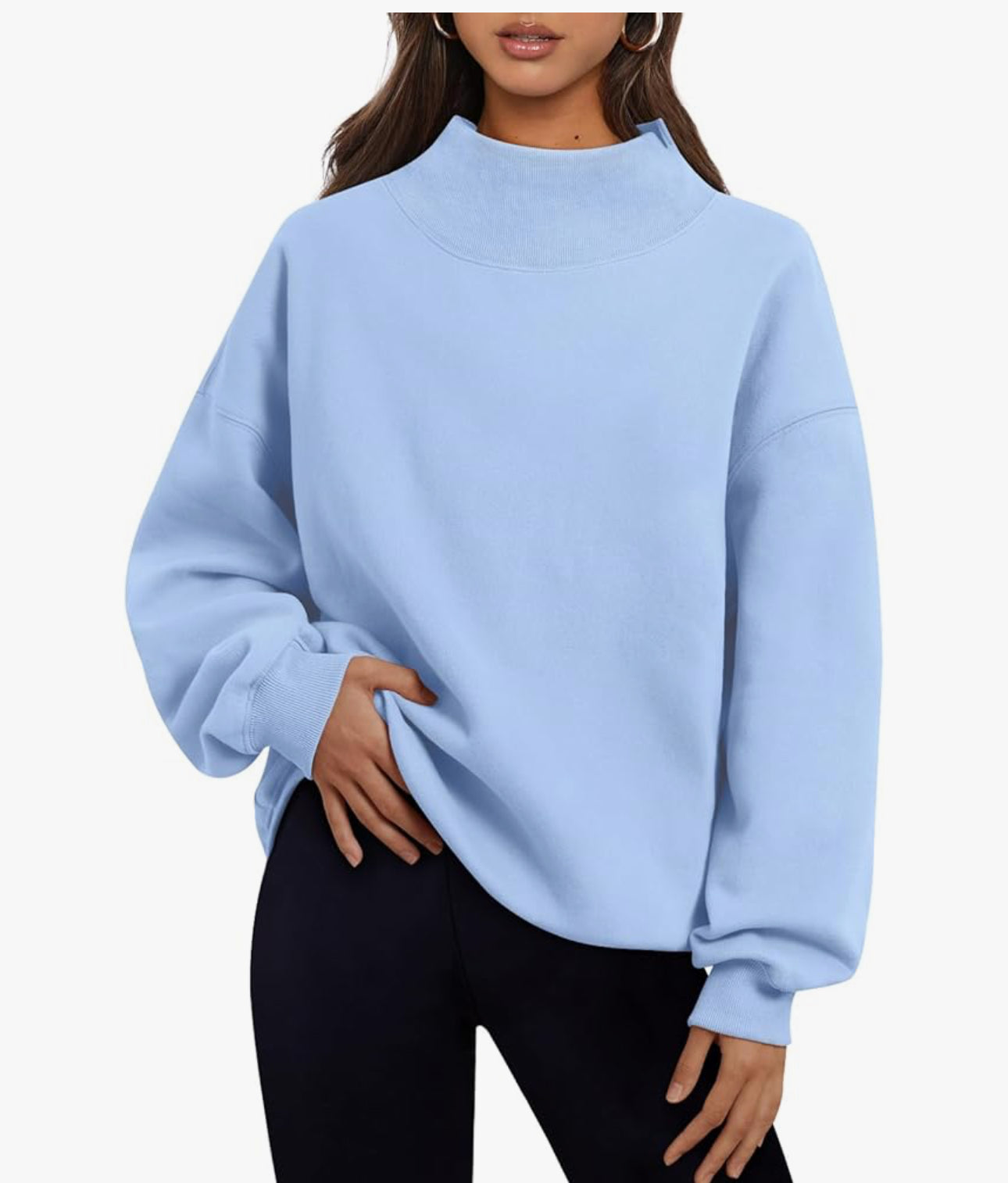 Mock Neck Appliqued Sweatshirt