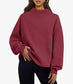 Mock Neck Appliqued Sweatshirt