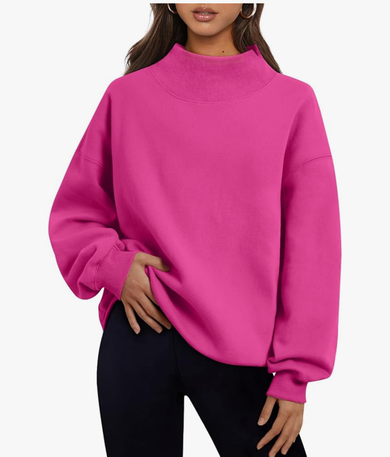 Mock Neck Appliqued Sweatshirt