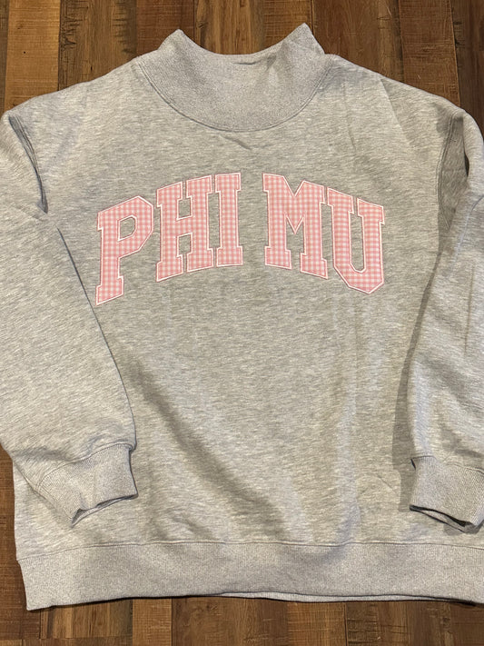 Mock Neck Appliqued Sweatshirt