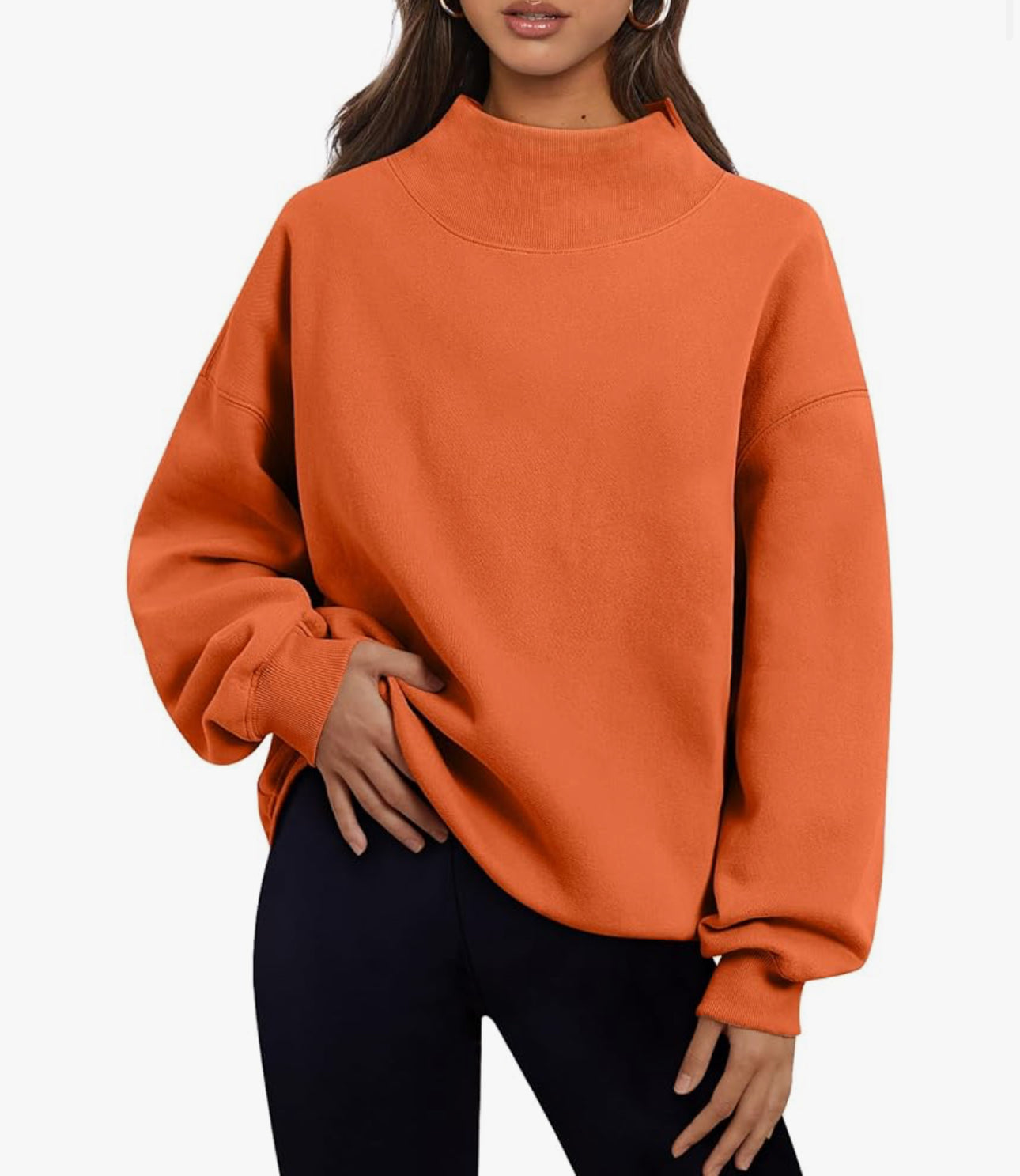 Mock Neck Appliqued Sweatshirt