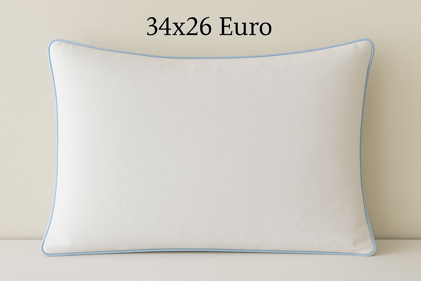 White Dutch Euro with piping (sham only)