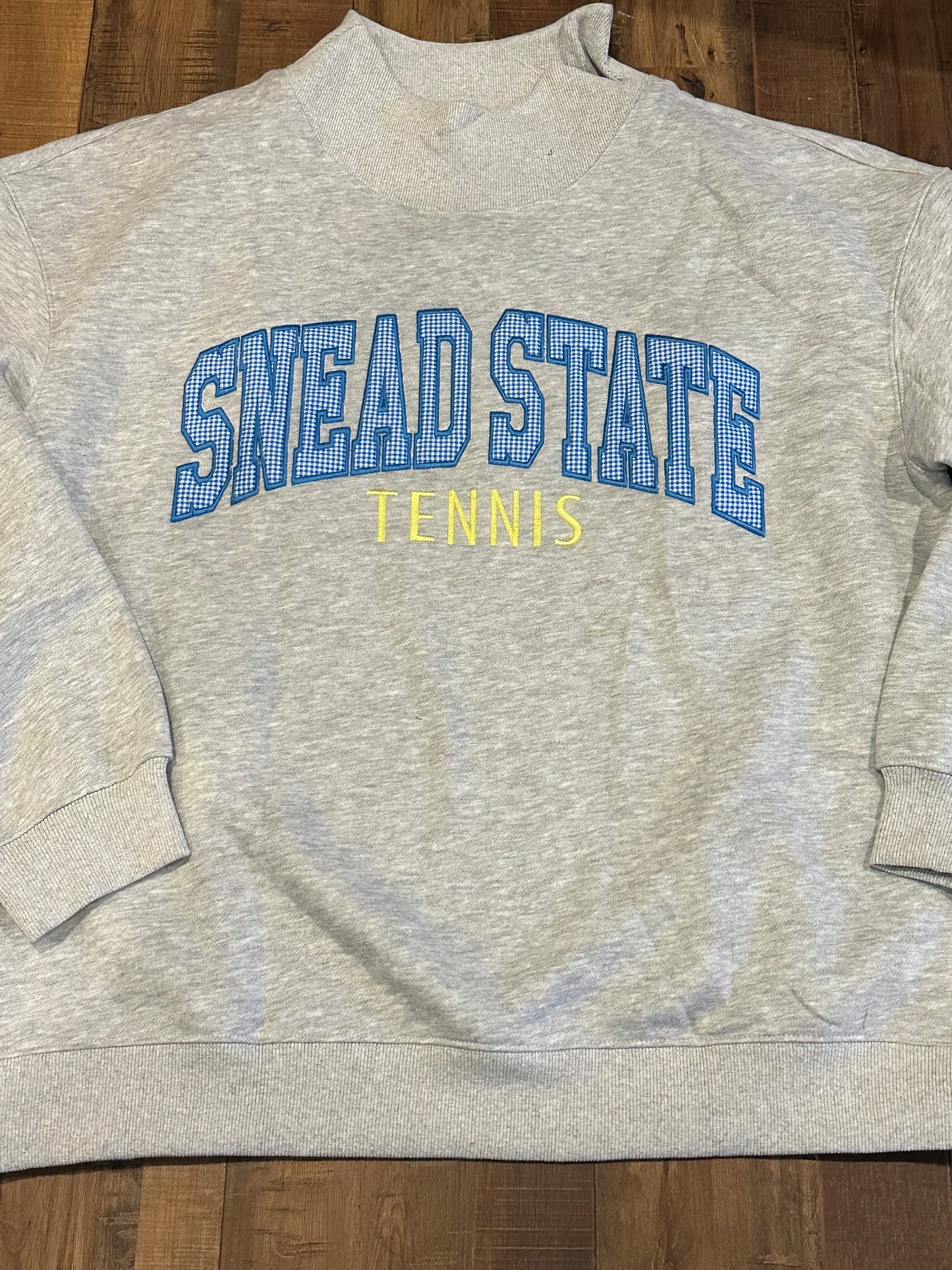 Mockneck with Stitched Wording underneath