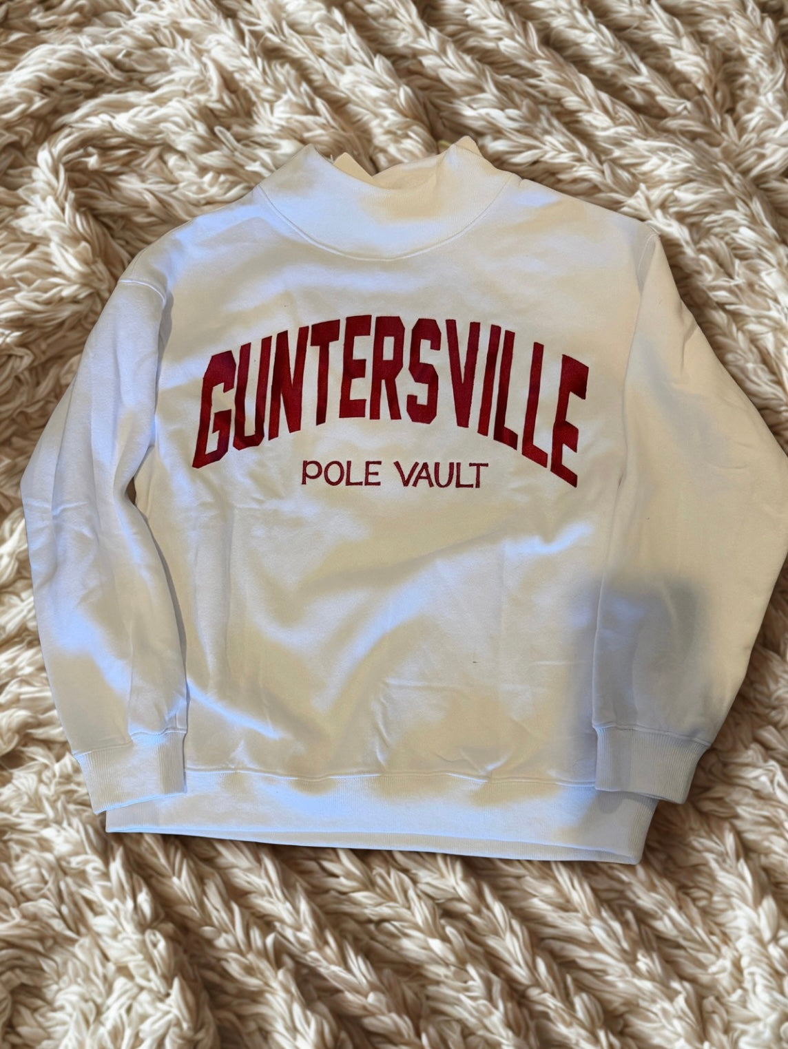 Mockneck with Stitched Wording underneath