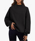 Mock Neck Appliqued Sweatshirt
