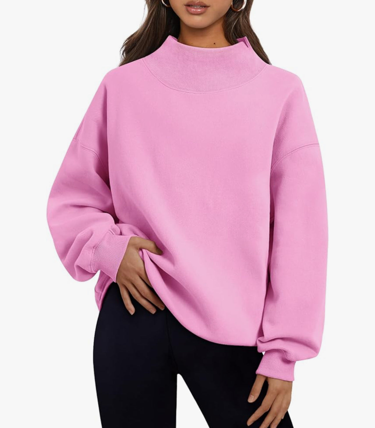 Mock Neck Appliqued Sweatshirt