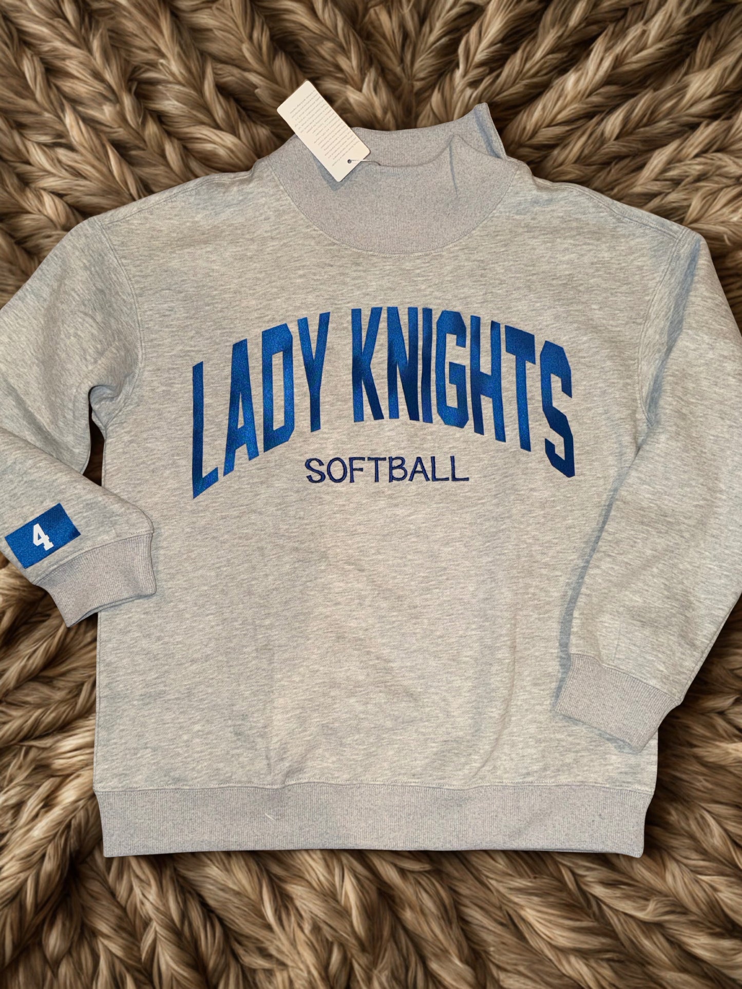 Mockneck with Stitched Wording underneath
