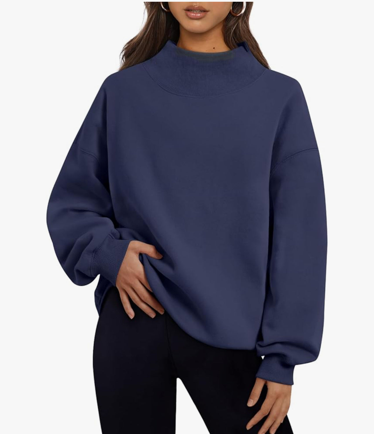 Mock Neck Appliqued Sweatshirt
