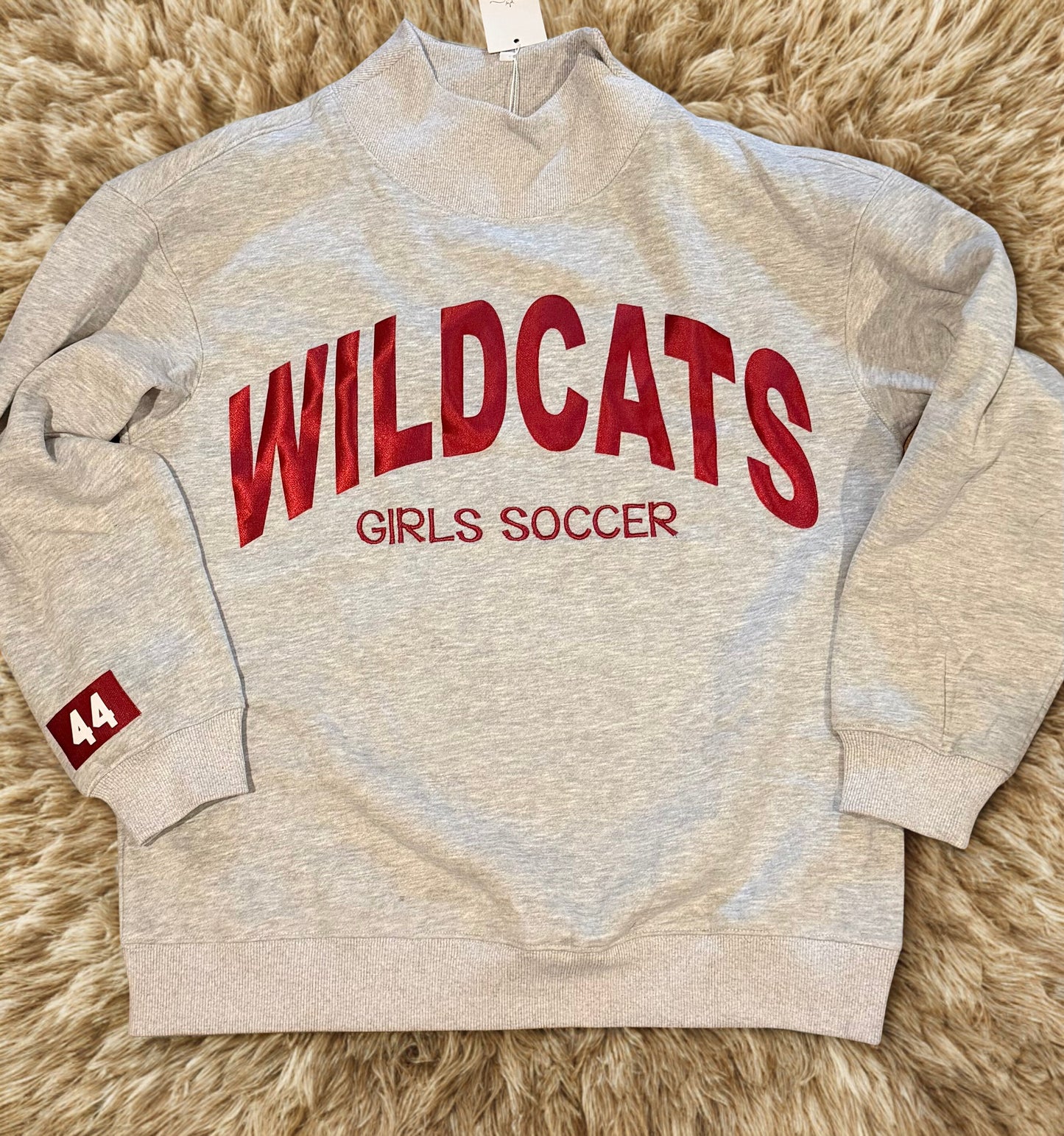 Mockneck with Stitched Wording underneath