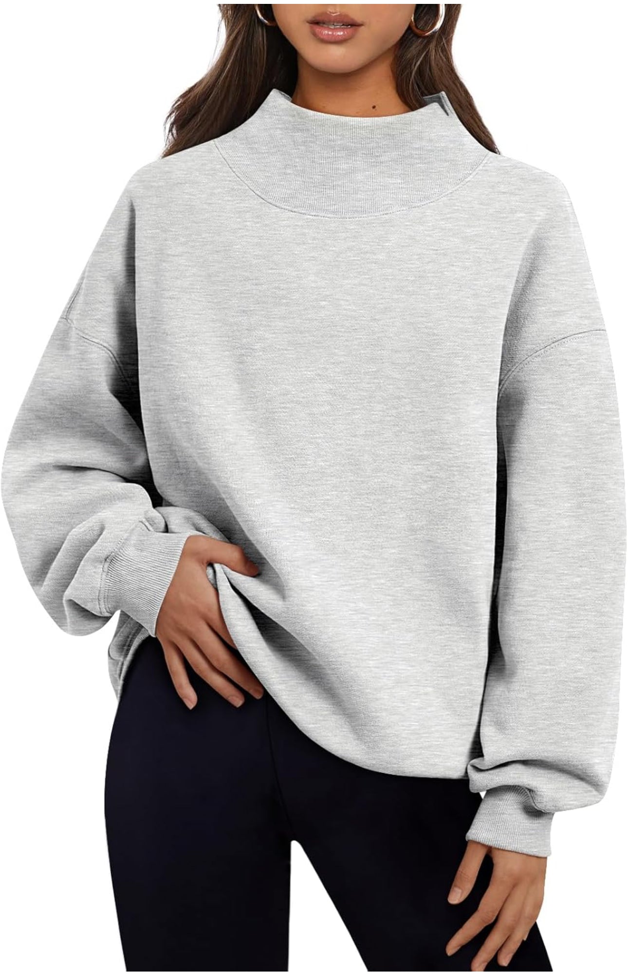 Mock Neck Appliqued Sweatshirt